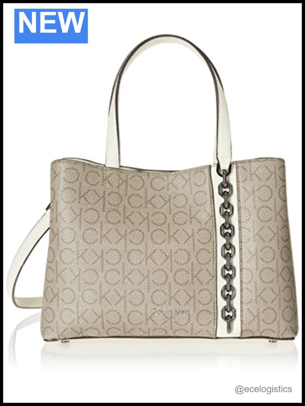 Triple Compartment Satchel with Monogram PVC - Calvin Klein